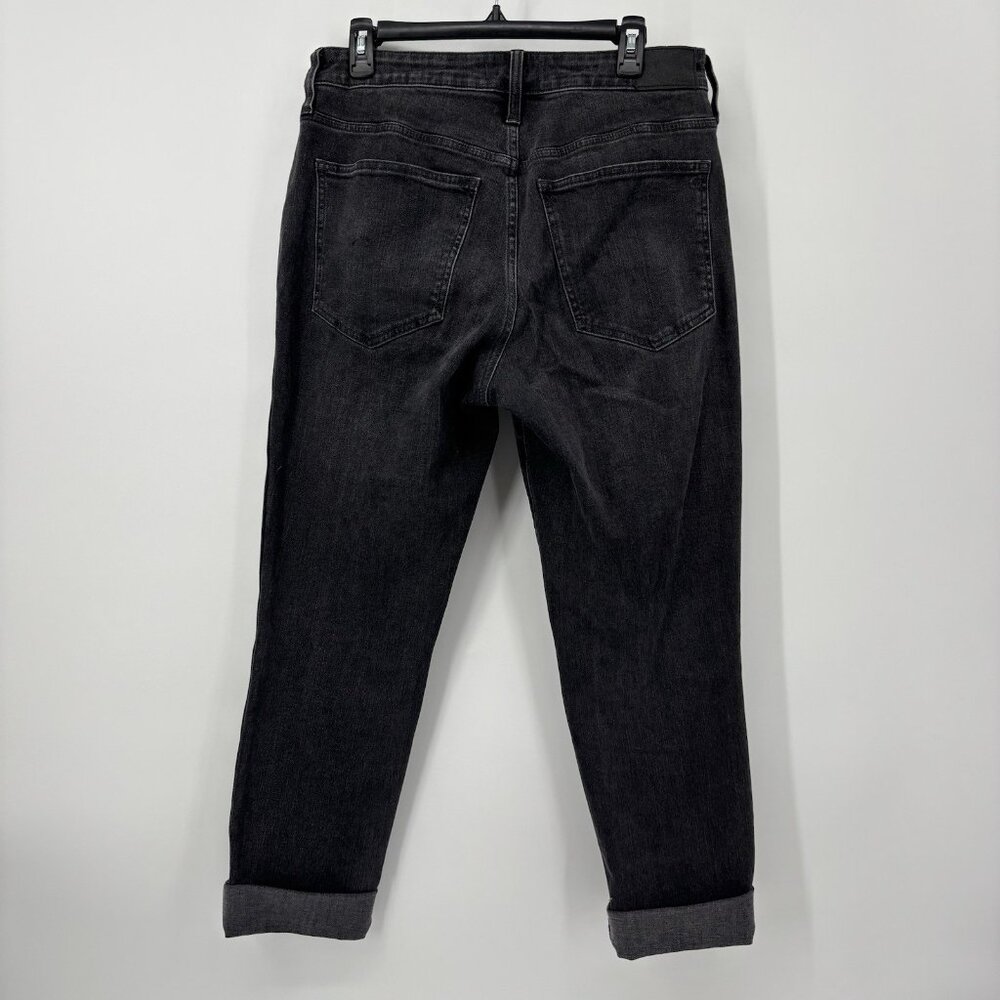 Madewell Curvy Mid Rise Stovepipe‎ Jeans Black Womens Size 30 Roll Up Ankle - Picture 2 of 11